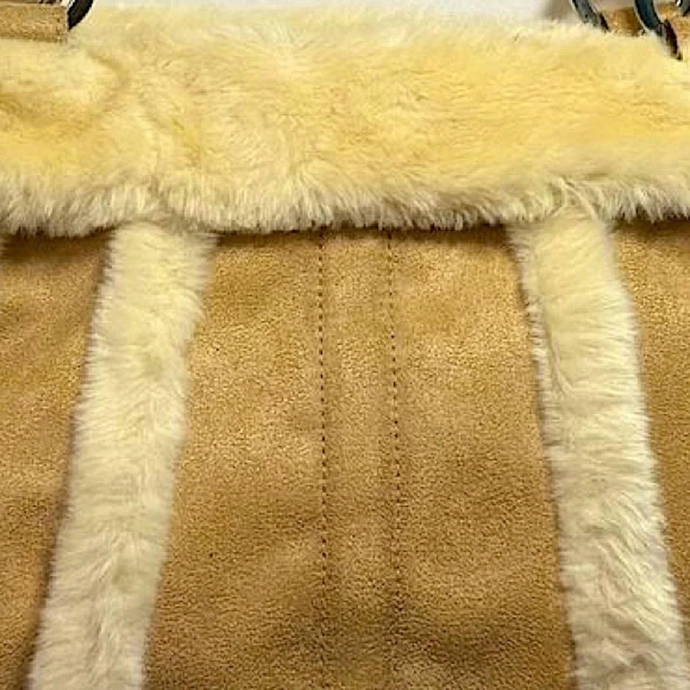 Bath & Body Works Faux Suede & Fur Shoulder Bag